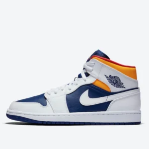 NIKE AIR JORDAN 1 MID ROYAL BLUE LASER ORANGE