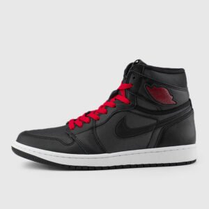 NIKE AIR JORDAN 1 RETRO HIGH BLACK SATIN GYM RED